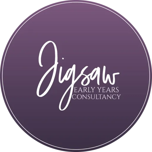 Jigsaw Early Years Consultancy logo: white text on a purple circle.
