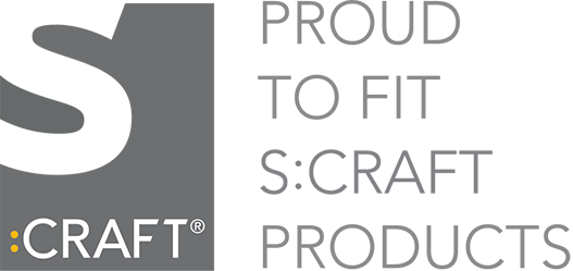 S:CRAFT logo: Proud to Fit S:CRAFT Products.