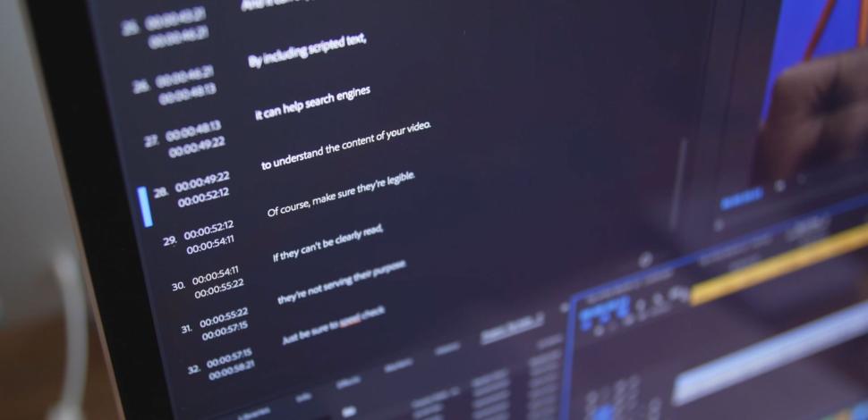 computer screen showing closed captions