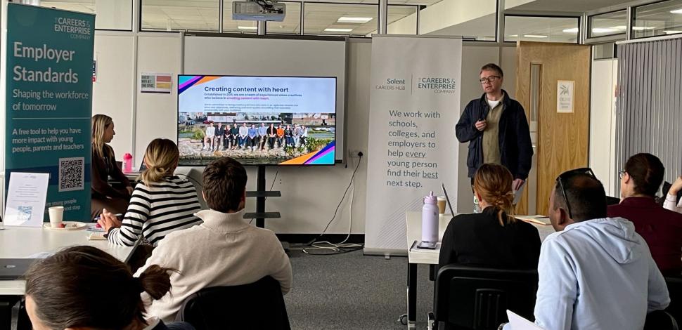 Dan speaking at the Solent Careers Hub workplace forum