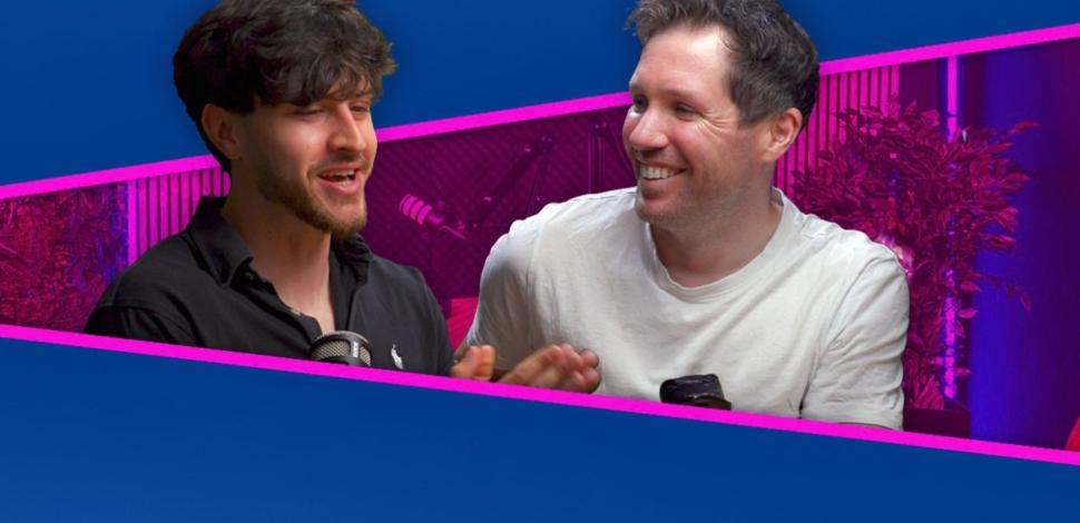 Rob and Ben hosting podcast