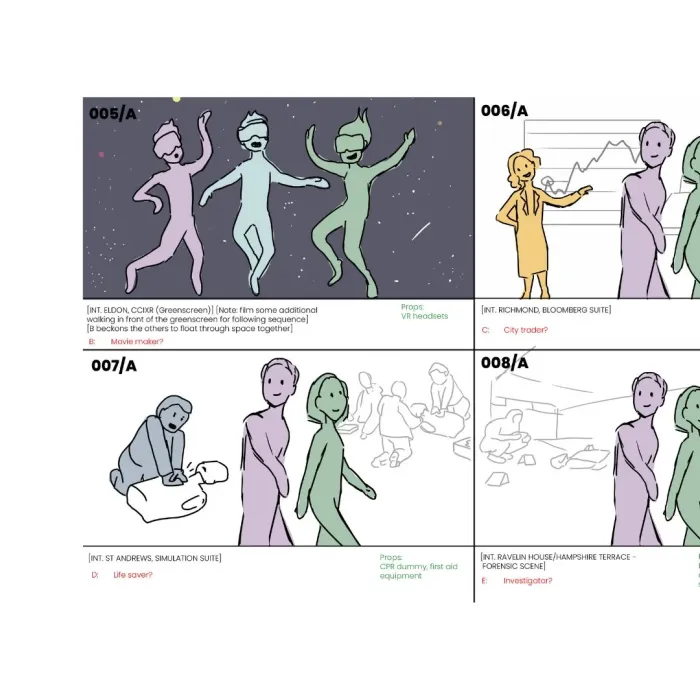 Storyboard of the animation created