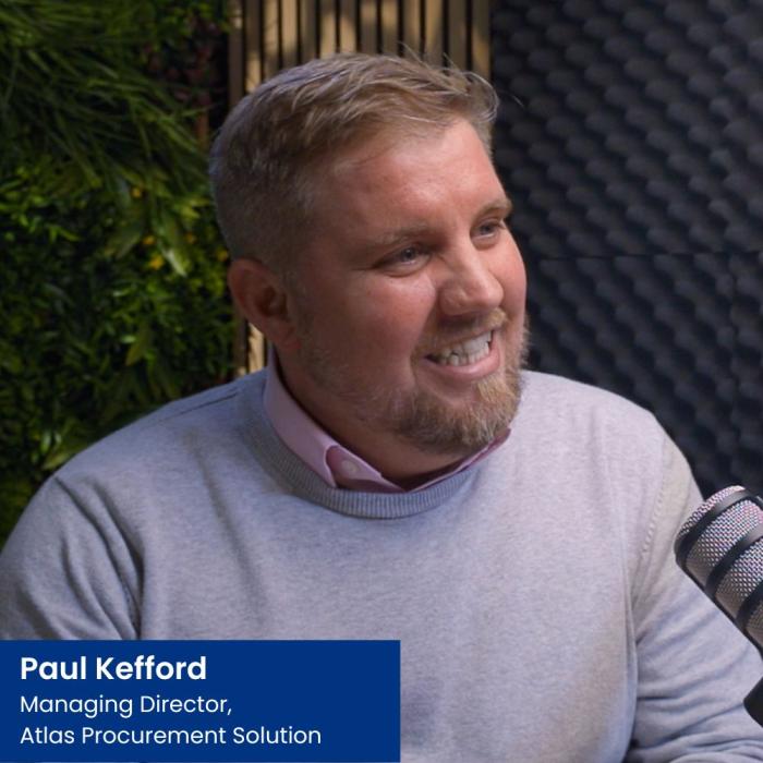 paul kefford from Atlas Procurement Solution sat in a podcast studio