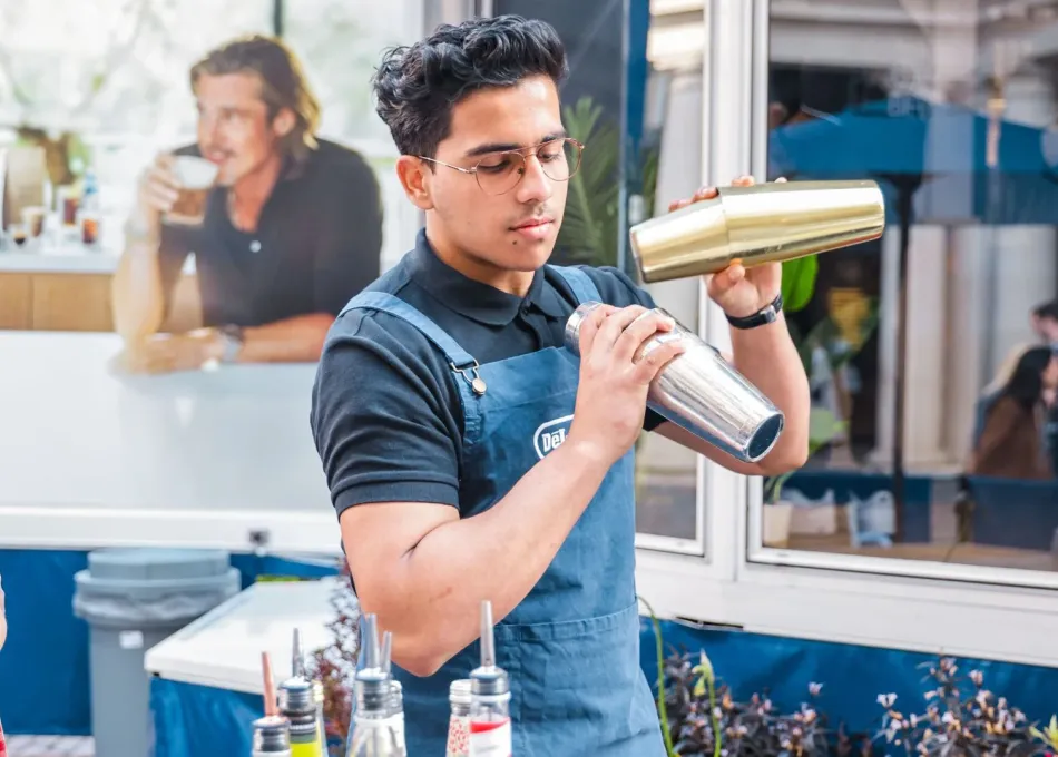 De'longhi staff mixing some cold brew coffee