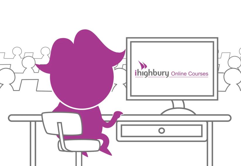 Animation of a person using a computer