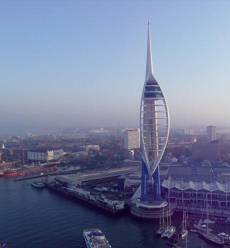 Aerial photograph of the Spinnaker Tower Portsmouth