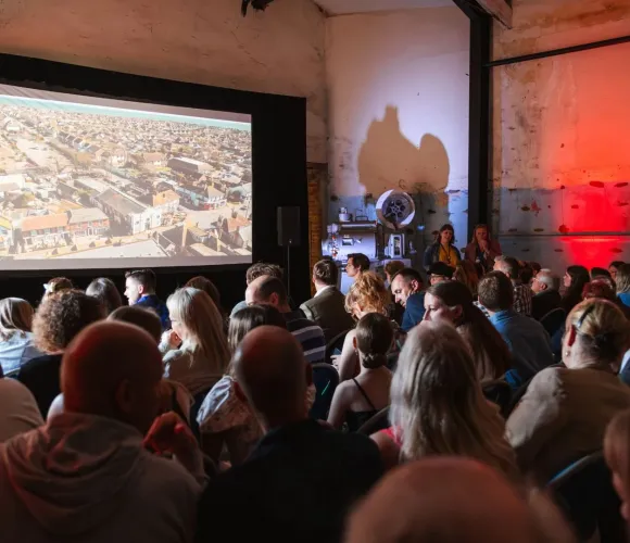 Documentary screening in the pavillion