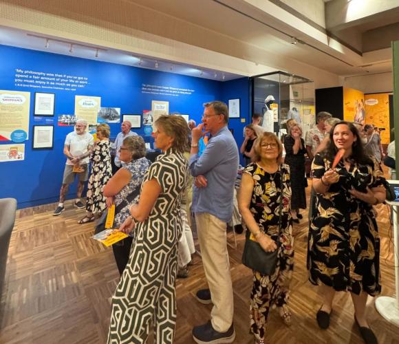 crowd watching our documentary at shippams exhibition 2